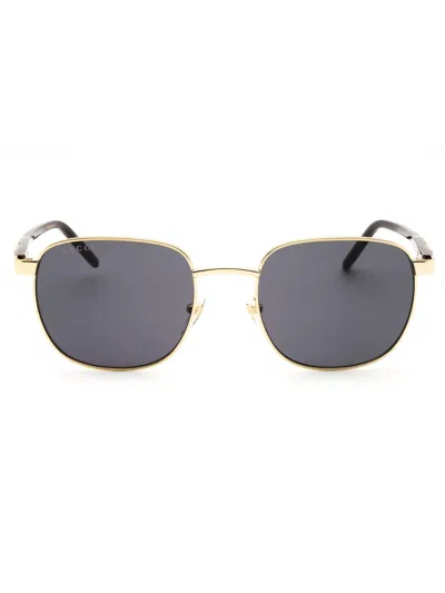 Gucci Men's Oval Elegant Metal Sunglasses In Gray