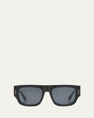 Gucci Men's Oversized Rectangle Sunglasses In Black