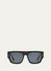 Gucci Men's Oversized Rectangle Sunglasses In Black