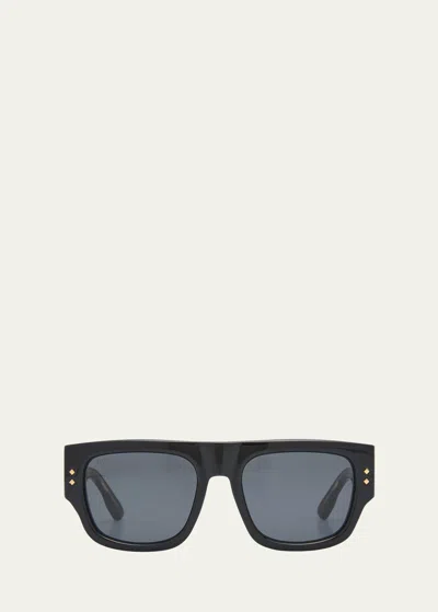 Gucci Men's Oversized Rectangle Sunglasses In Black