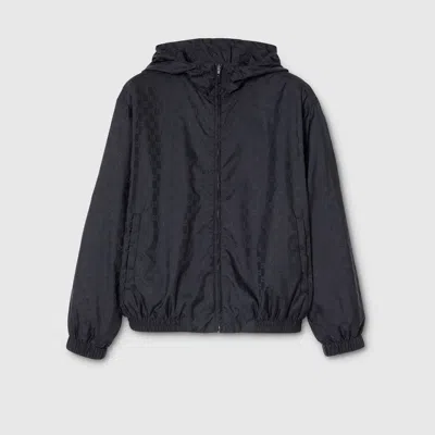 Gucci Men's Packable Jacket With Fixed Hood In Blu