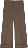 Gucci Wool Gabardine Trousers In Lightfango