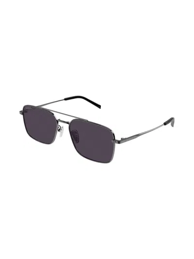 Gucci Ruthenium-ruthenium-violet Metal Sunglasses In Black