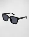 Gucci Men's Plastic Rectangle Sunglasses In Black