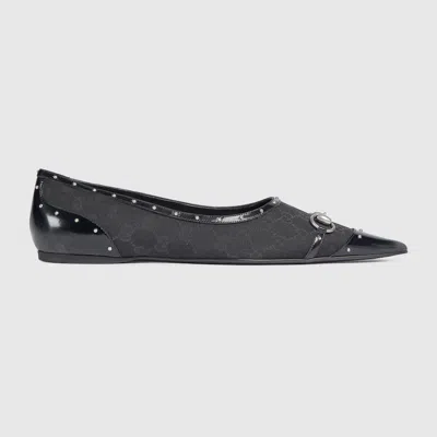 Gucci Men's Point-toe Studded Loafer In Black
