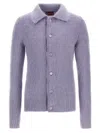 Gucci Cardigan In Brushed Mohair Wool In Purple