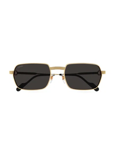 Gucci Men's Première De Cartier 56mm Square Sunglasses In Gold