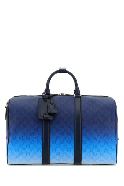 Gucci Men Printed Canvas Travel Bag
