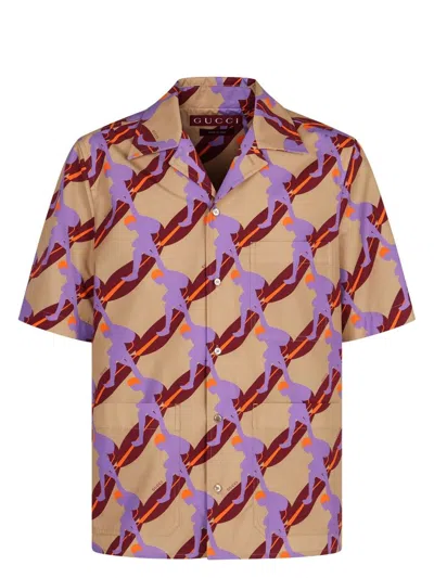 Gucci Men's Printed Cotton Poplin Shirt