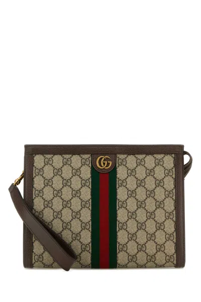 Gucci Men Printed Gg Supreme Fabric Ophidia Clutch In Multicolor