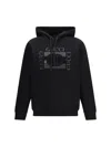Gucci Men Black Sweatshirt With Hood With Drawstring And Front Logo In Cotton Man In Black