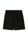 Gucci Men Printed Mesh Basketball Shorts In Black