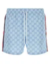 Gucci Striped Swim Shorts Elastic Waistband In Multicolor