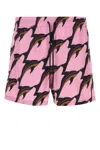 Gucci Mens Pink Deep Brown Printed Technical Poplin Swim Shorts In Multicolor