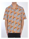 Gucci Printed Buttoned Shirt In Gray