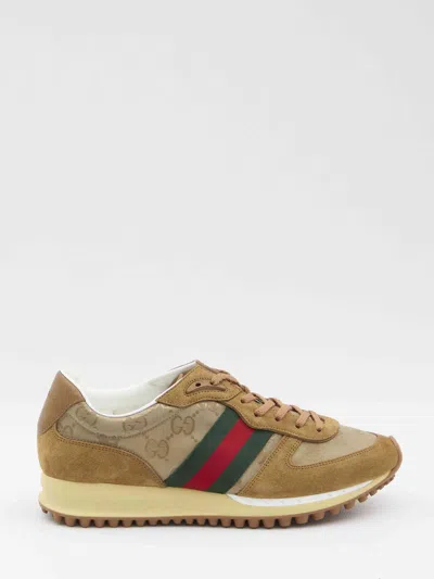 Gucci Men Re-motion Sneakers In Brown
