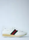 Gucci Re-motion Monogram Stripe Sneakers In White