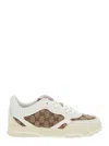 Gucci Men Re-web Low-top Leather And Suede Sneakers With Gg Supreme Fabric Inserts In White