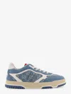 Gucci Denim Fabric Sneakers With Monogram Pattern In Blue