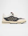 Gucci Men's Re-web Gg Supreme Canvas And Leather Sneakers In Wht/blk/grey