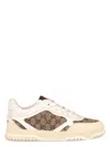 Gucci Re-web Leather And Original Gg Fabric Sneakers In Beige