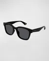 Gucci Men's Rectangle Acetate Sunglasses In Black