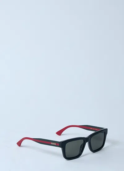 Gucci Men Rectangle Frame Sunglasses In Black