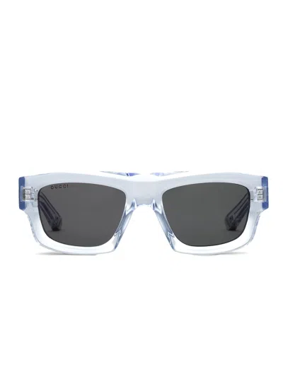 Gucci Men Rectangular Sunglasses In Blue