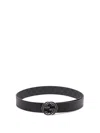 Gucci Reversible Belt With Interlocking Gg Buckle In Black
