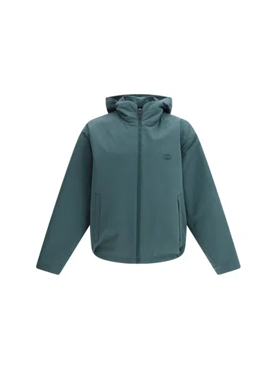 Gucci Men Reversible Cotton Ripstop Jacket In Green
