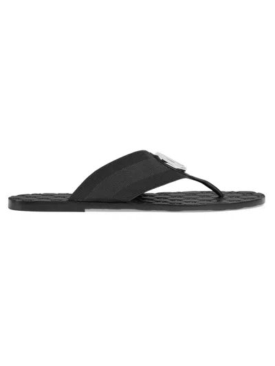 Gucci Men's Riviera Logo Flip-flops In Black
