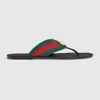 Gucci Web Stripe-embellished Flip Flops In Black