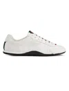 Gucci White Calf Leather Bos Taurus Low Top Sneakers In White