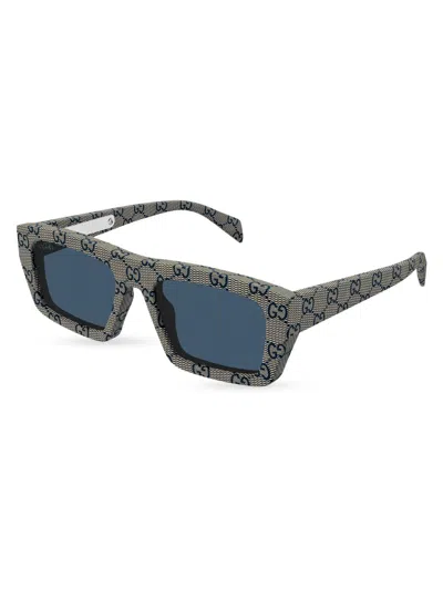 Gucci Men's Rowcut 54mm Rectangular Sunglasses In Gray