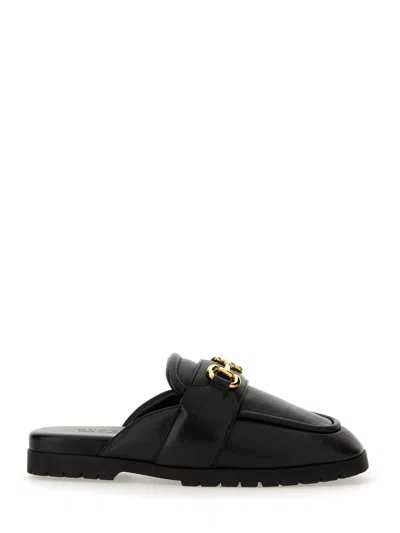 Gucci Men Sabot With Clamp In Black