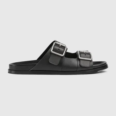 Gucci Men's Sandal With Buckles In Black