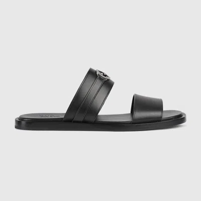Gucci Herrensandale Mit Rundem Gg In Black
