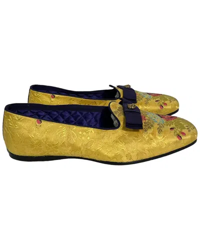 Gucci Slip-on Jacquard Dress Loafers In Yellow Sat