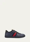Gucci Screener Monogram Low-top Sneakers In Dark Blue