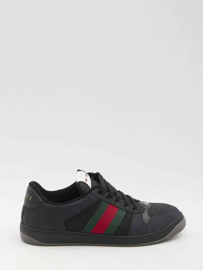 Gucci Men Screener Sneakers In Black