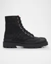Gucci Men's Sherlin Gg Canvas Lace-up Boots In Black