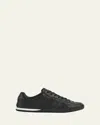 Gucci Men Black Low Top Sneakers With Web Tongue In Leather Man In Black