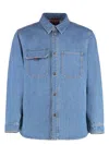 Gucci Denim Regular Solid Shirt In Blue