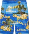 Gucci Printed Poplin Bermuda Shorts In Blueyellow