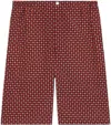 Gucci Geometric Houndstooth-print Tailored Shorts In Blueredmc