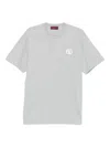Gucci Grey Crewneck T-shirt With Double G Embroidery On The Front In Fabric Man In Gray
