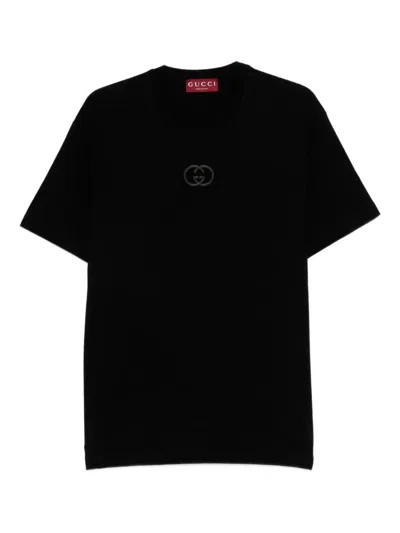 Gucci Black Cotton Jersey T-shirt With Embroidery Men