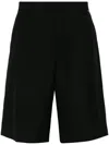 Gucci Black Bermuda Shorts With Web Detail In Wool Man In Black