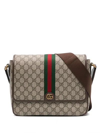 Gucci Men Shoulder Bag With Logo In White