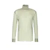 Gucci High Neck Long Sleeve Sheer Shirt In Green